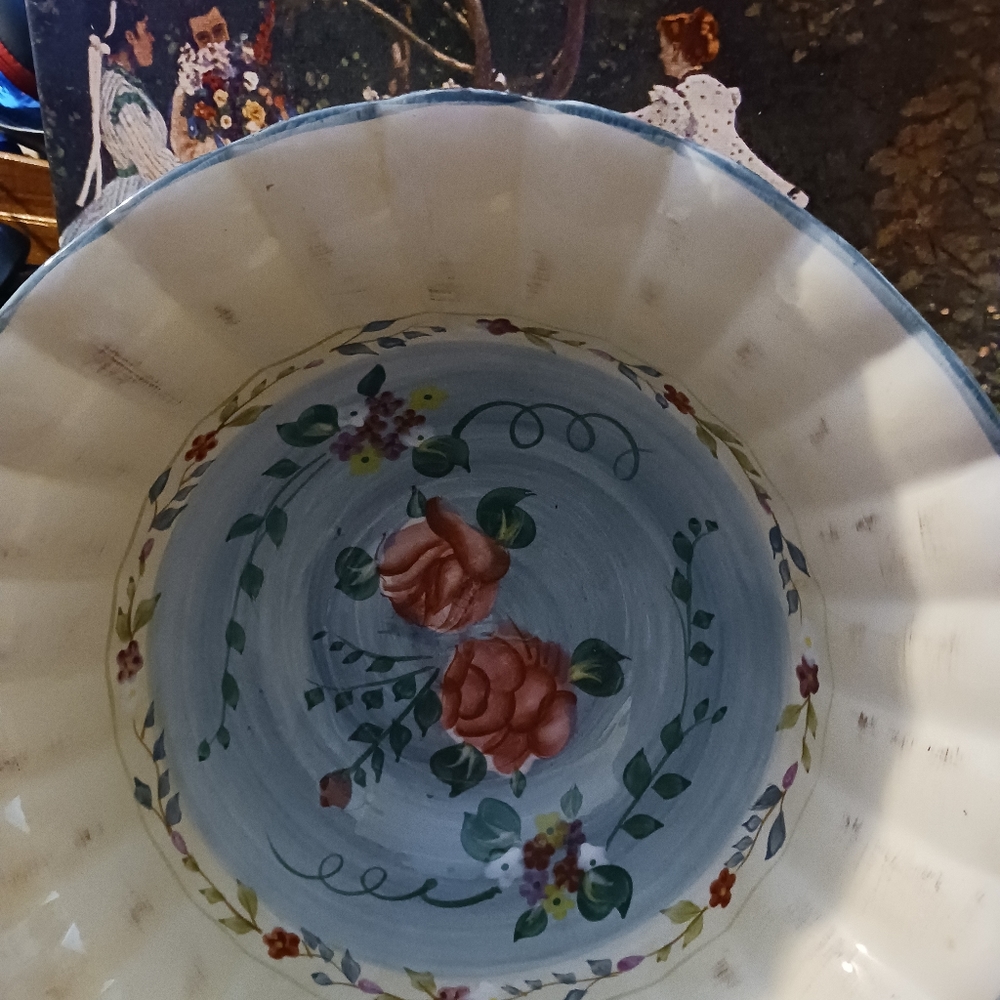 Certified International Floral Large 13"×7" Pasta Serving Bowl🍲A 🎁VINTAGE GEM. - Picture 2 of 16
